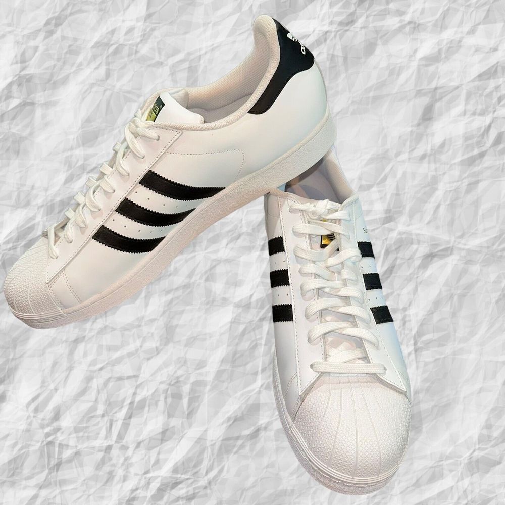 Adidas Superstar Shoes Sneaker C77124 Cloud White Core Black Men's Size 19 NWT